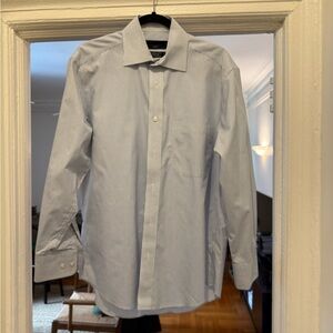 Bloomingdale's Light Blue Patterned Dress Shirt